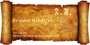Kruska Milán névjegykártya